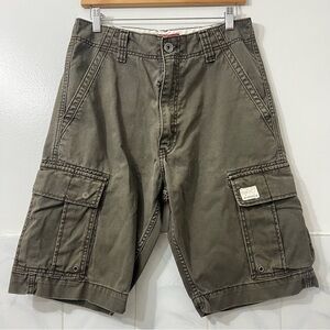 Levis 32x10 Gray Baggy Multi Pockets Cotton Outdoor Y2K Utility Cargo Shorts